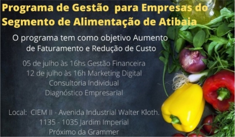 Notícia: Programa de gestão para empresas do segmento de alimentação de Atibaia