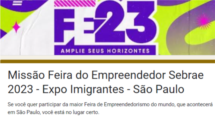 Miss O Feira Do Empreendedor Sebrae Na Expo Imigrantes S O Paulo Associa O Comercial